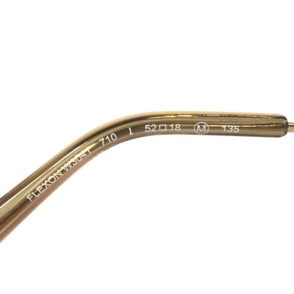 Flexon Eyeglasses Frames W3041 710 Shiny Gold Cat Eye Titanium 52-18-135
